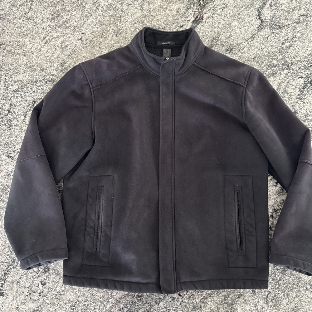 Vintage Claiborne Suede Jacket Black Suede Zip Up Size Extra Large‎ Men's